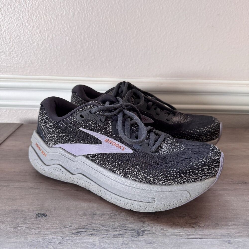 Brooks Ghost Max 2 Women's Running Athletic Shoes Size 7.5B Ebony/Sweet Lavender